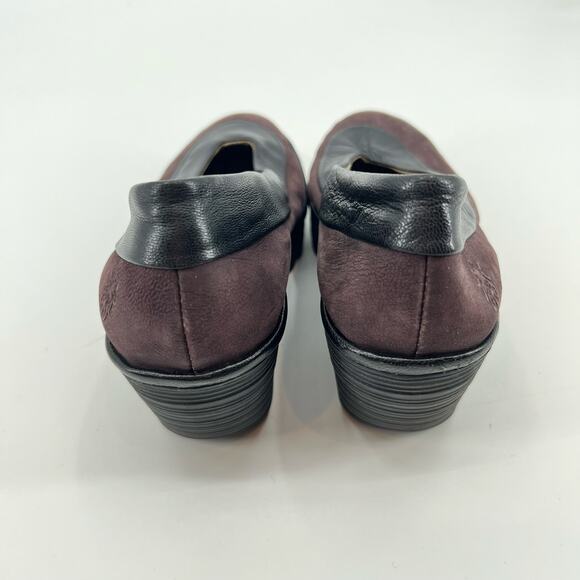 FLY London Yoko Two Tone Leather Wedge Slip On Shoes Women's 39 / US 8-8.5 - Picture 6 of 8